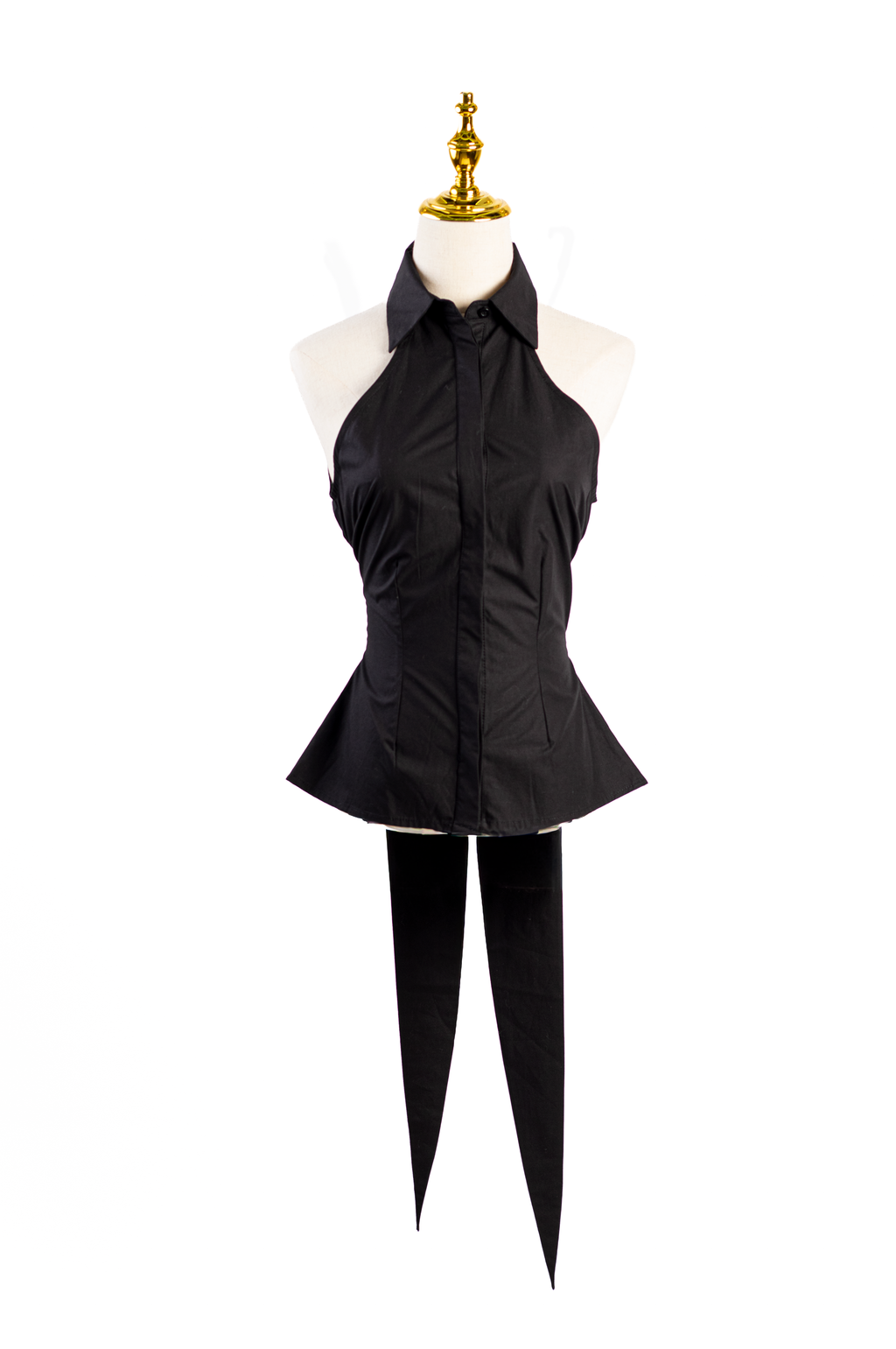 TOP HALTER CON CUELLO CAMISERO