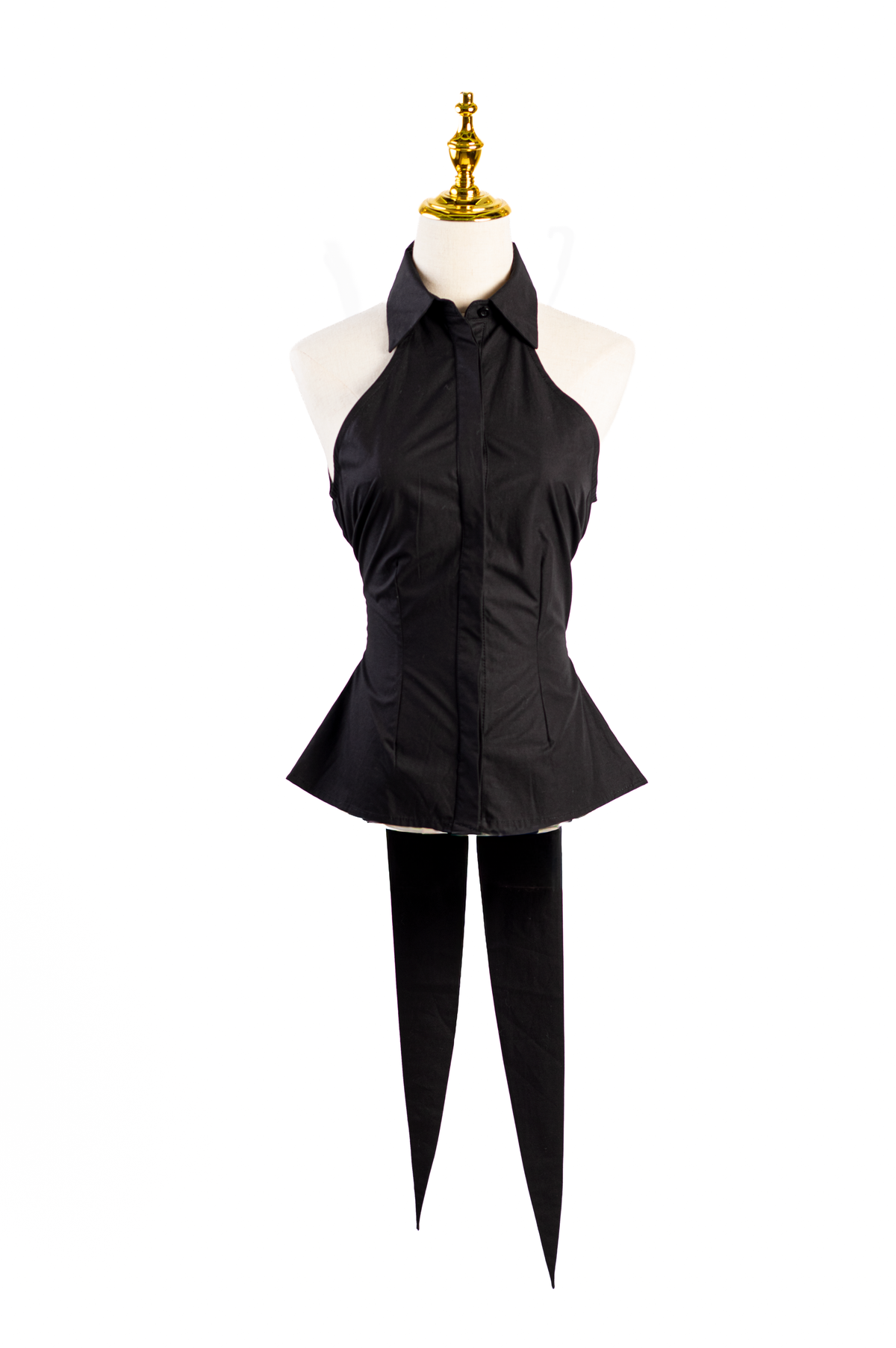 TOP HALTER CON CUELLO CAMISERO