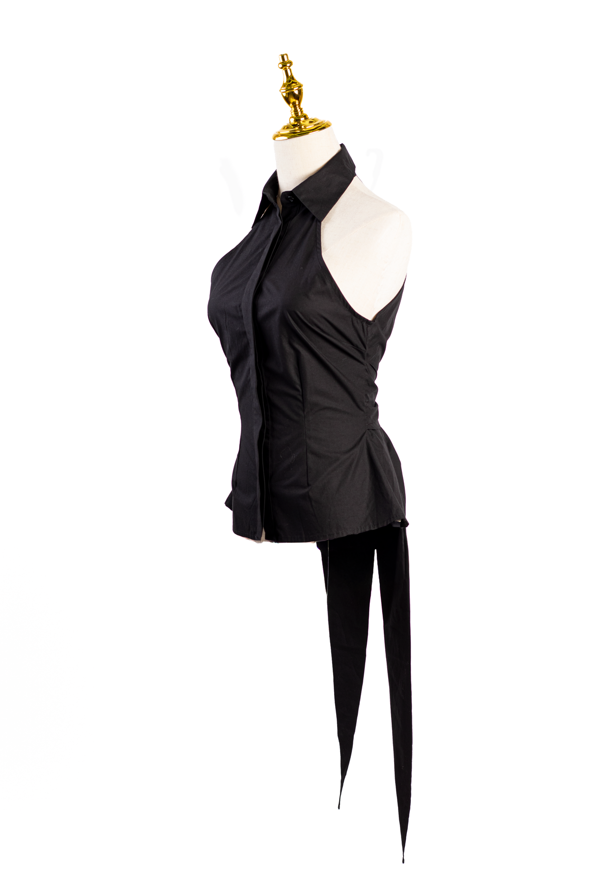 TOP HALTER CON CUELLO CAMISERO