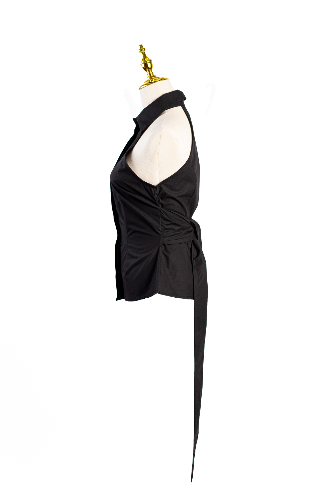 TOP HALTER CON CUELLO CAMISERO
