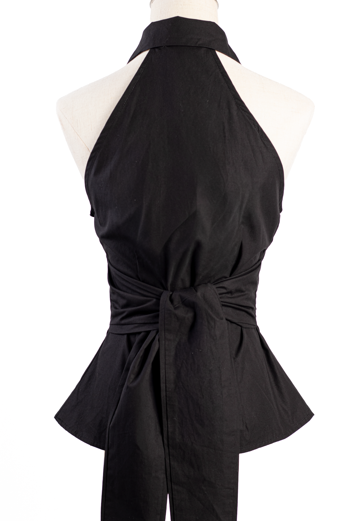 TOP HALTER CON CUELLO CAMISERO