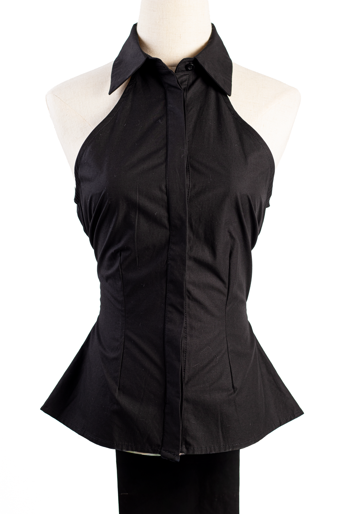 TOP HALTER CON CUELLO CAMISERO