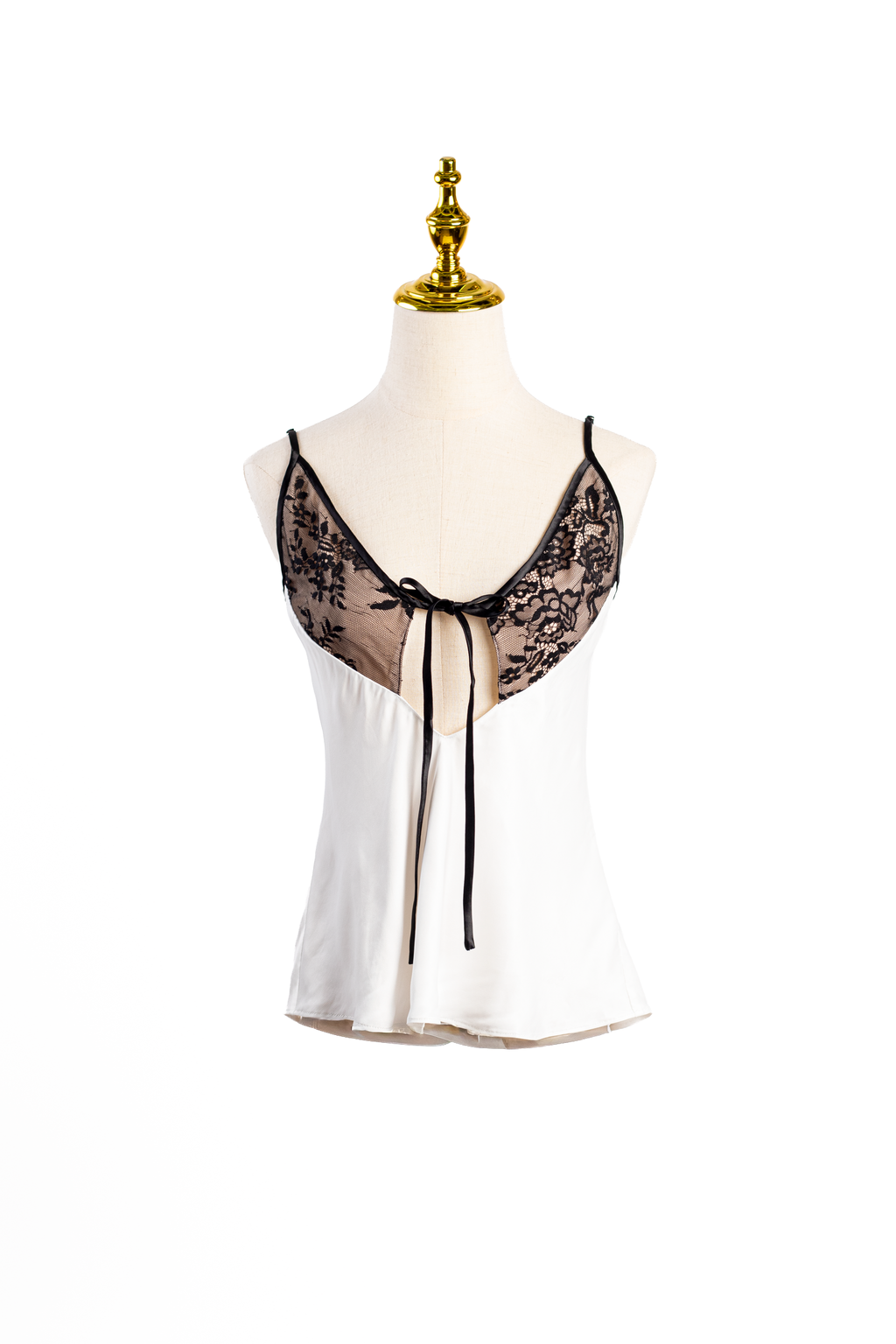 TOP LENCERO CON ENCAJE NEGRO