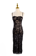 VESTIDO MIDI CORSET DE ENCAJE