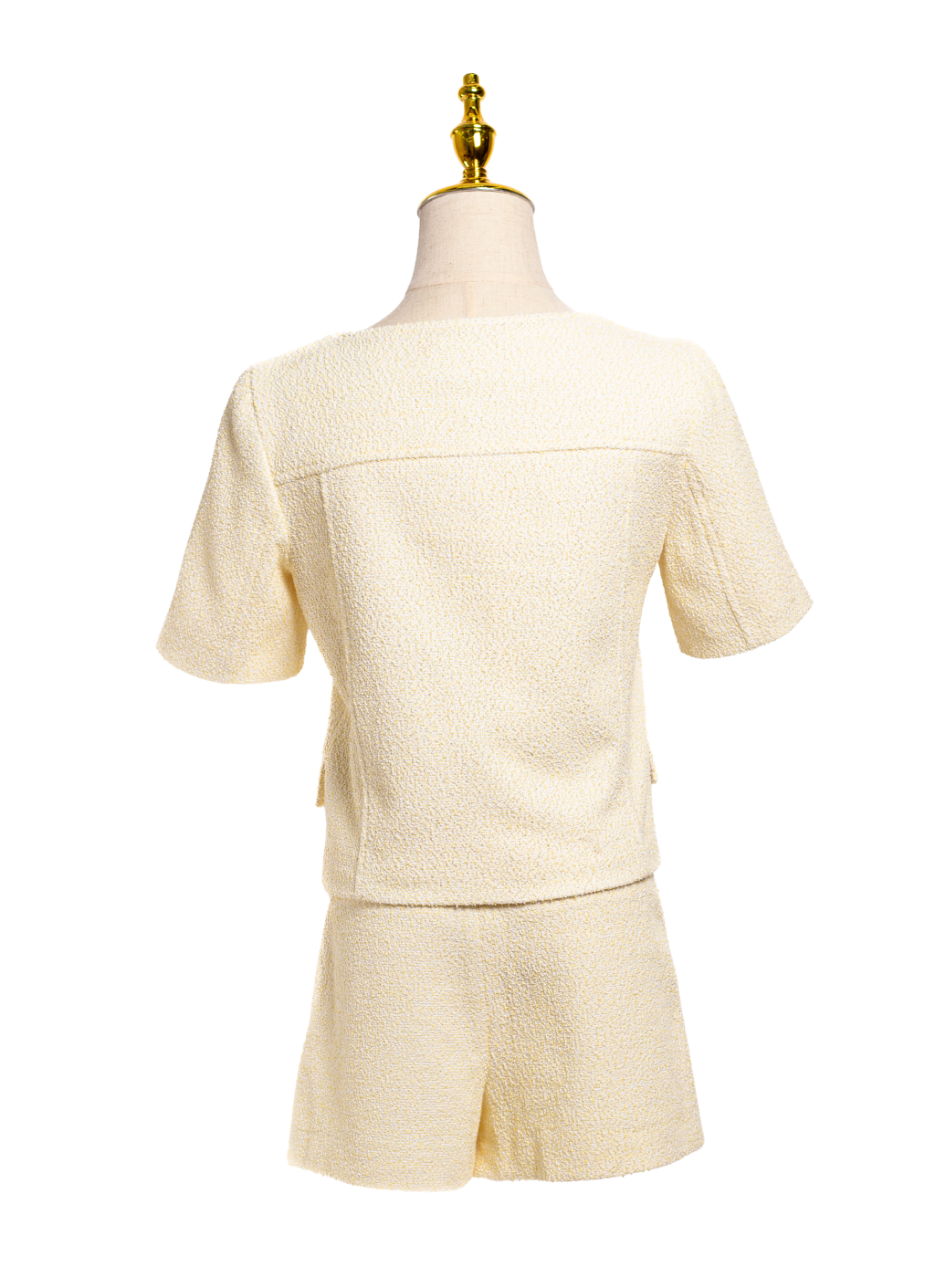 SET ZARA TWEED CREMA BOTONES DORADOS