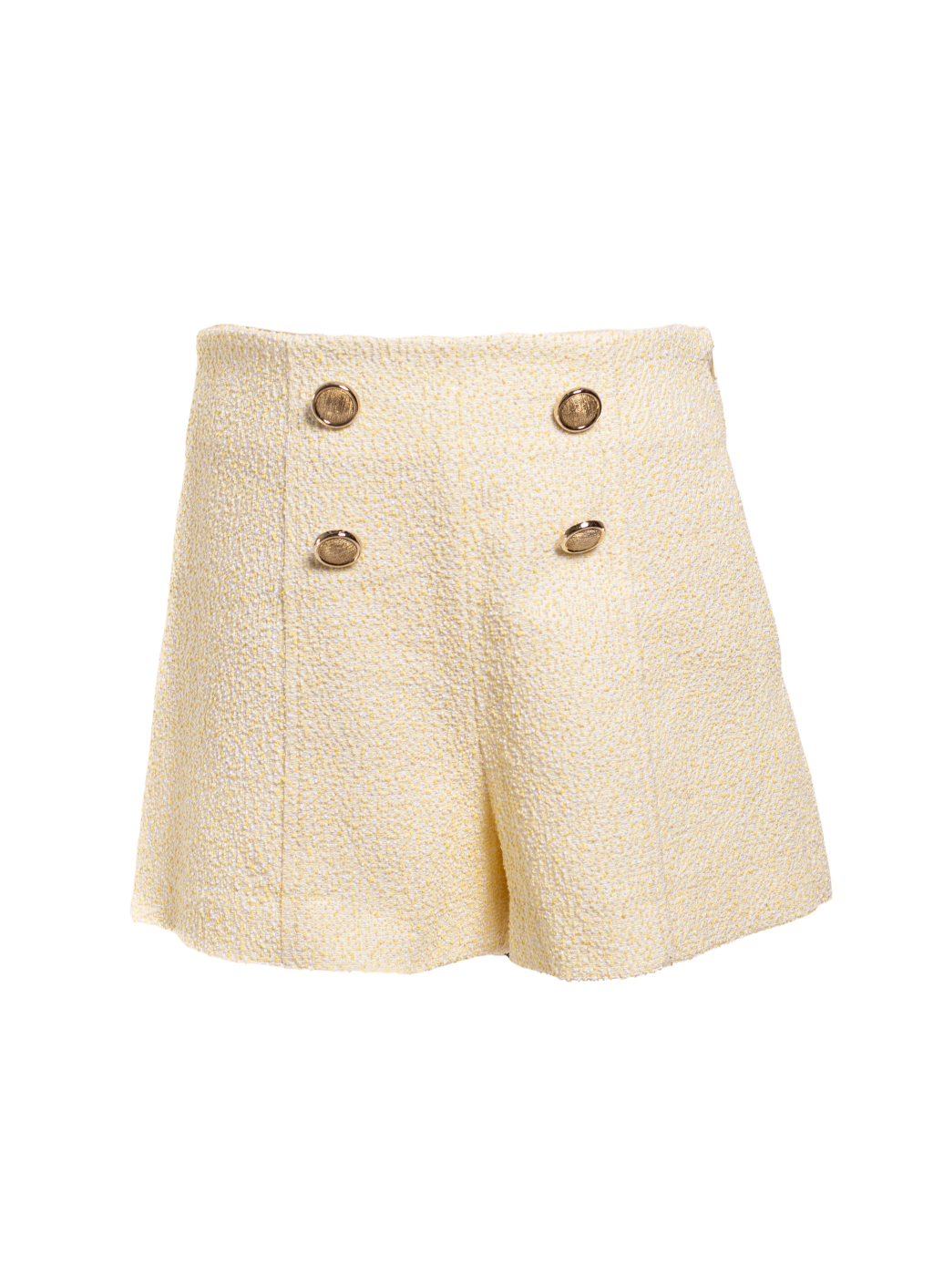 SET ZARA TWEED CREMA BOTONES DORADOS