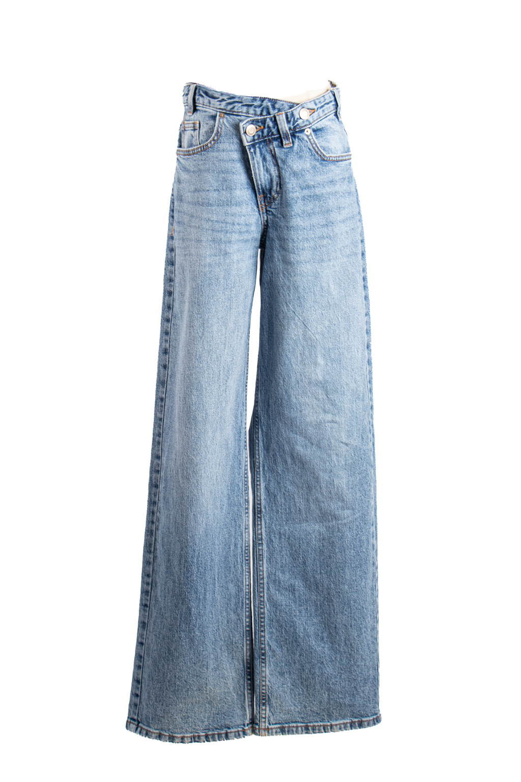 JEANS WIDE LEG CON CINTURA ASIMÉTRICA