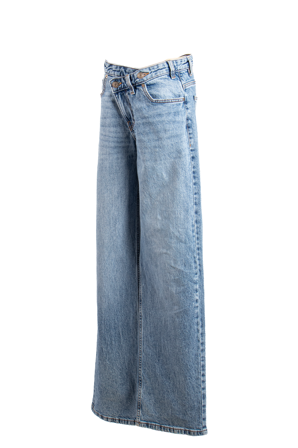 JEANS WIDE LEG CON CINTURA ASIMÉTRICA