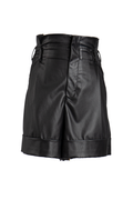 SHORT DE EFECTO PIEL CON CINTURA PAPERBAG