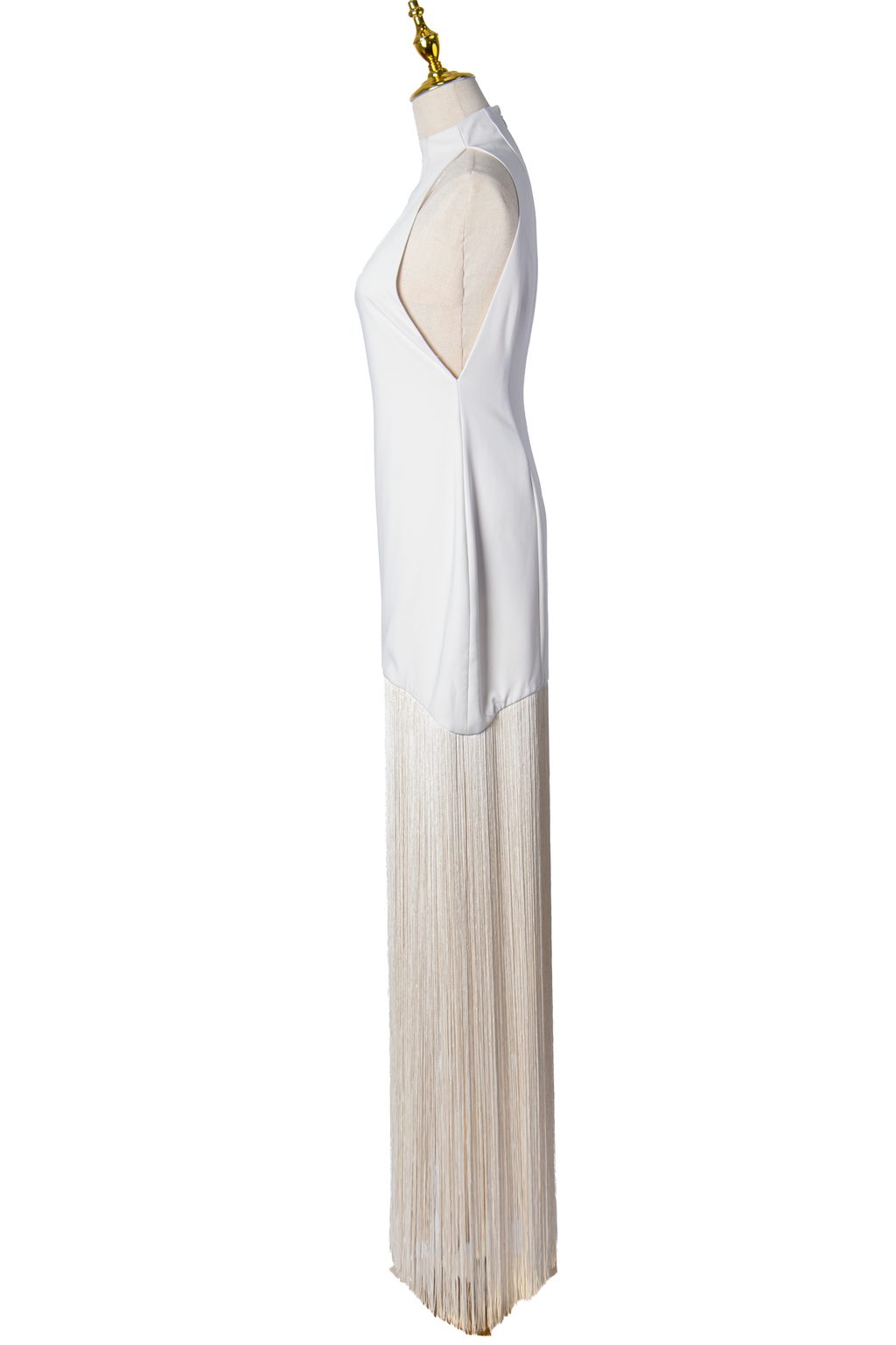 VESTIDO HALTER CON FLECOS