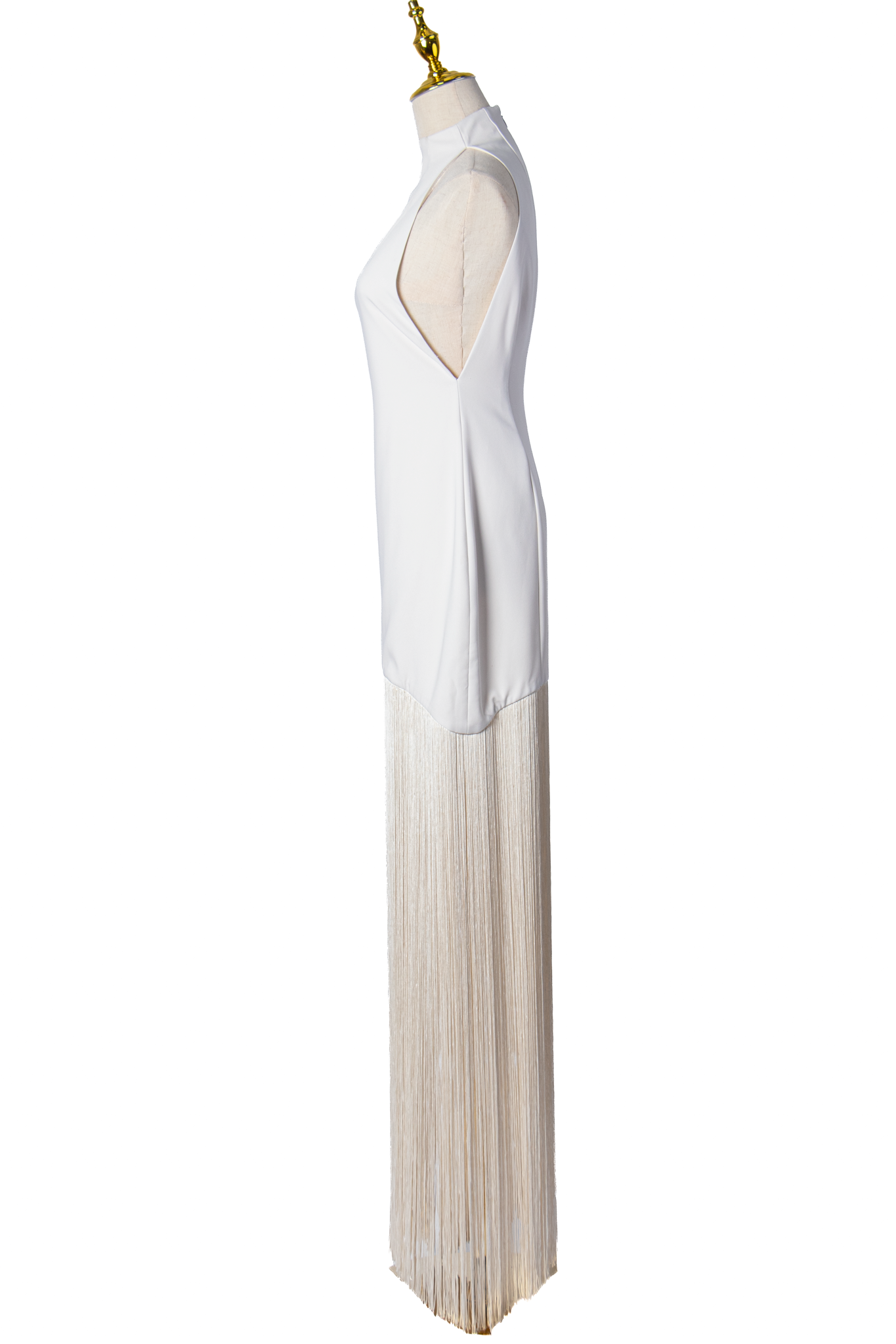 VESTIDO HALTER CON FLECOS
