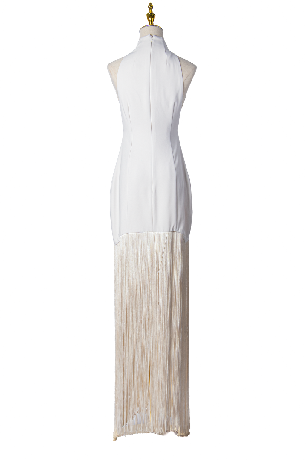 VESTIDO HALTER CON FLECOS
