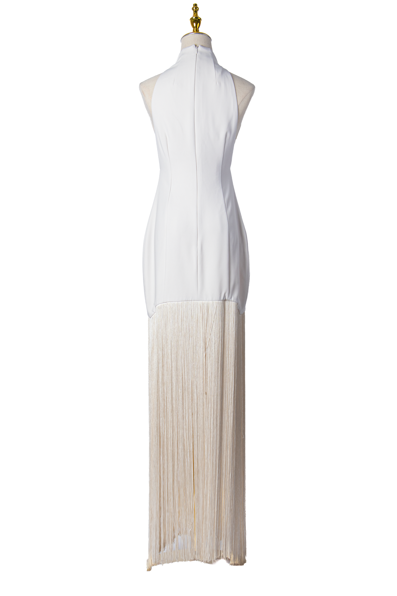 VESTIDO HALTER CON FLECOS