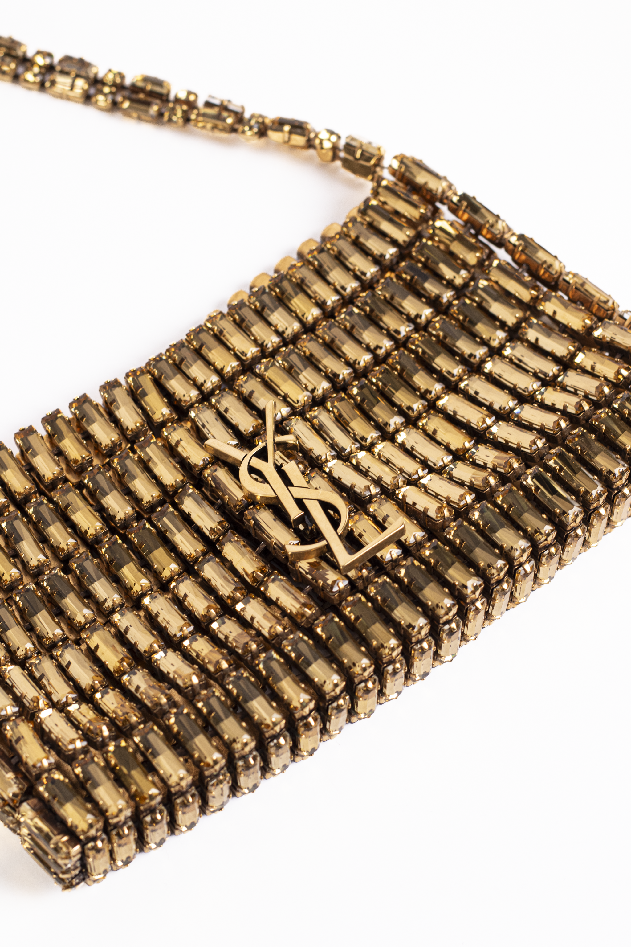 BOLSO SAINT LAURENT RIVE DROITE CRISTALES DORADOS