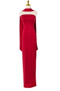 VESTIDO LARGO CON CAPA