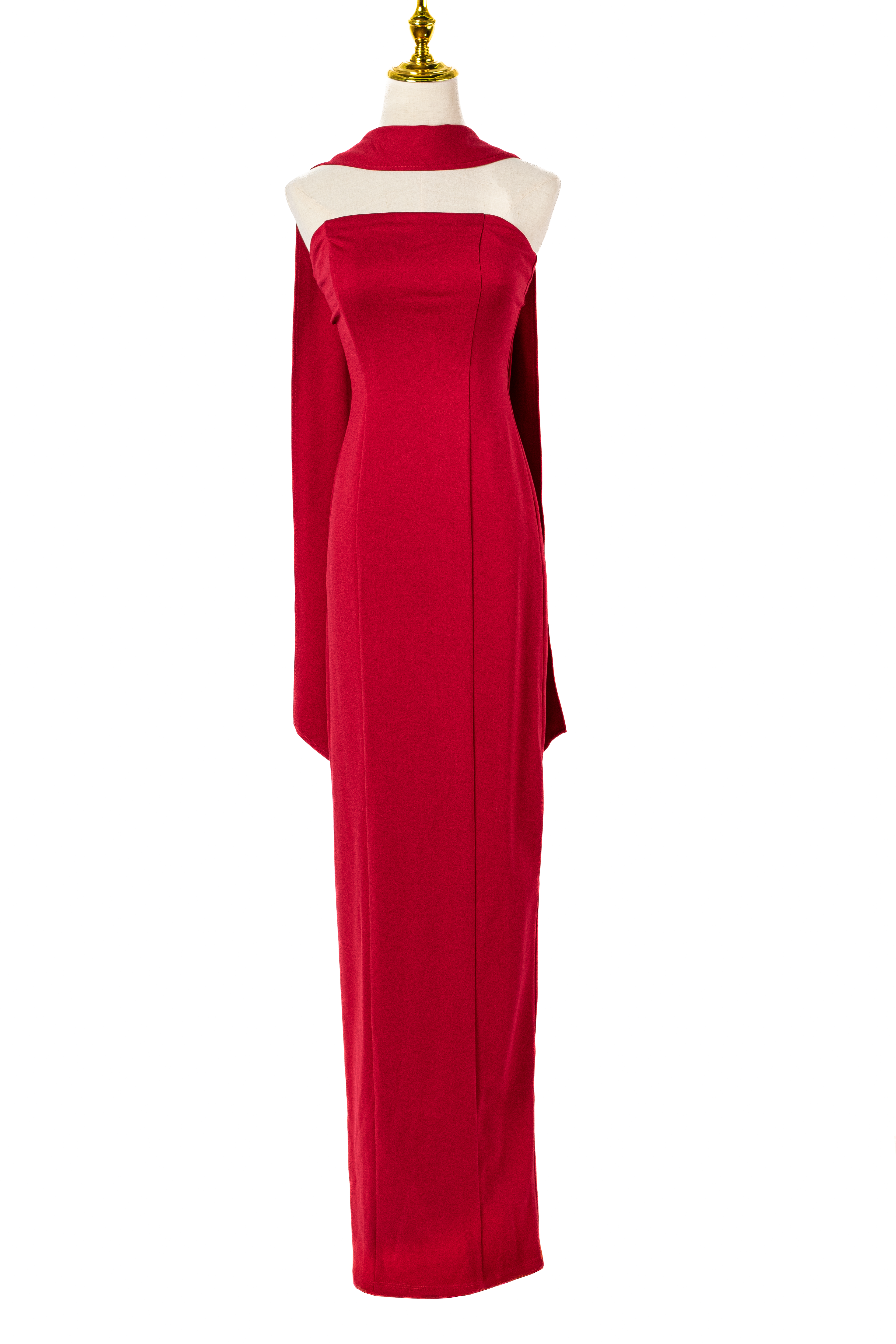 VESTIDO LARGO CON CAPA